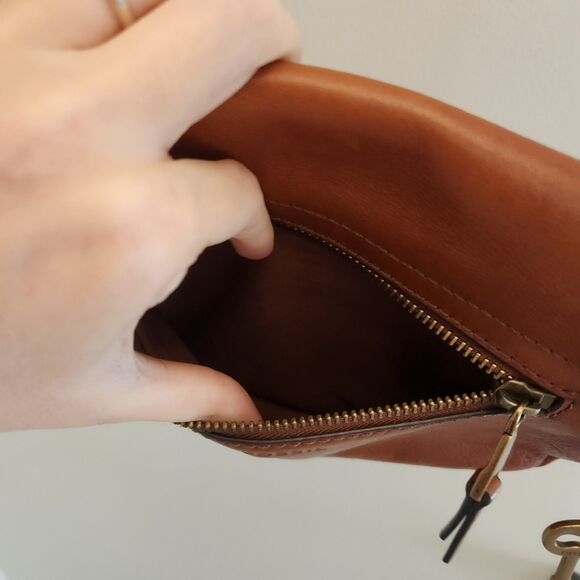 FOSSIL Harper Brown Leather Flap Crossbody Messenger Classic Bag Key Adjustable - Picture 7 of 14